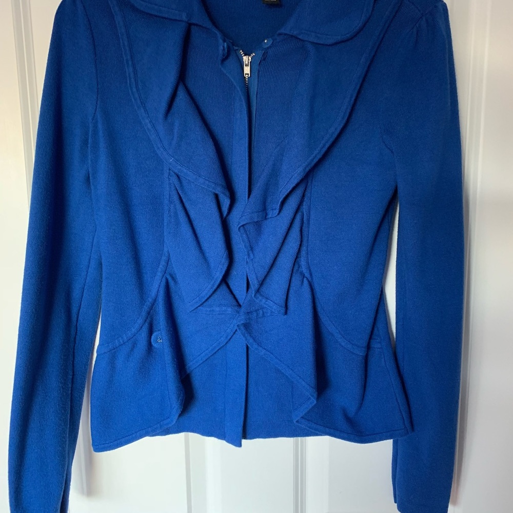 INC international royal blue zip sweater